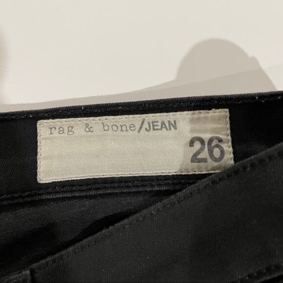 Rag & Bone‎ Distressed Black / Dark Gray Mid Rise Legging Skinny Jeans Size 26 - Picture 6 of 12
